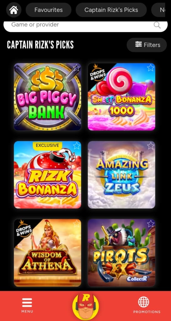 Rizk Casino Games