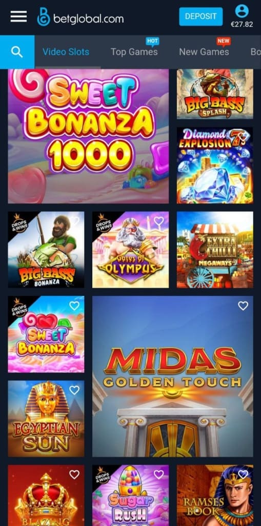 BetGlobal Casino screen