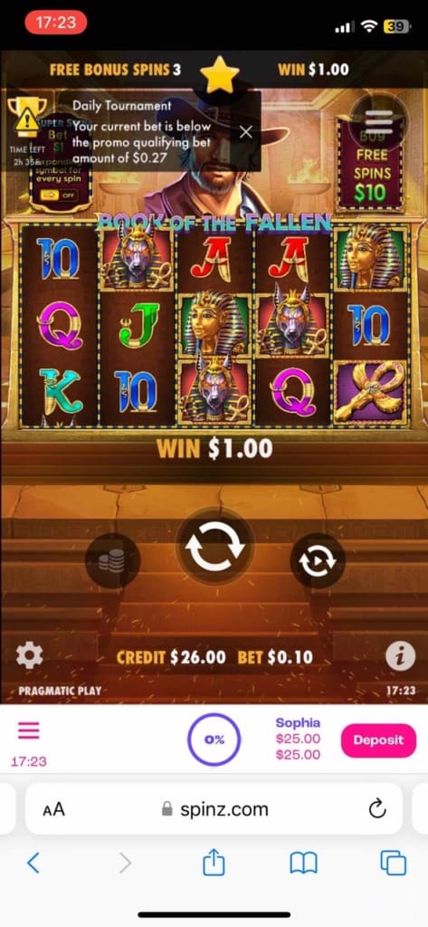 spinz casino games