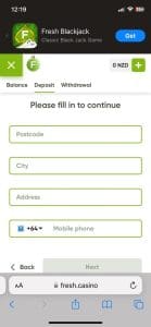 Fresh Casino deposit