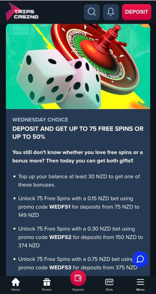 Trips Casino Deposit