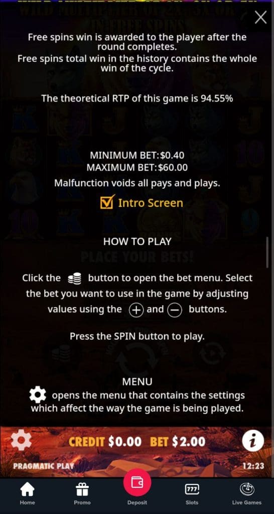 Trips Casino screen